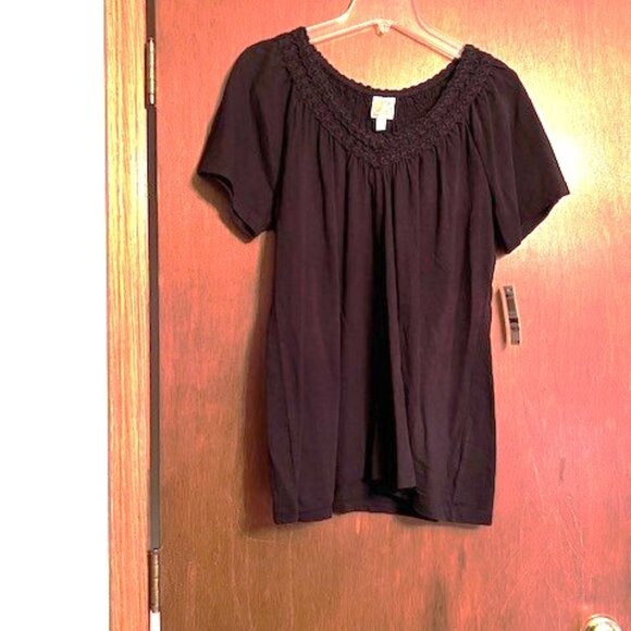 NWT JM Collection women's size large black top - Picture 1 of 2